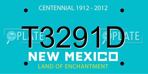 T3291D New Mexico License Plate