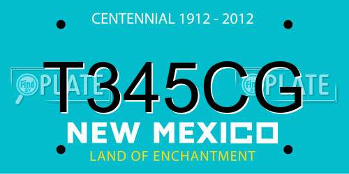 T345CG New Mexico License Plate