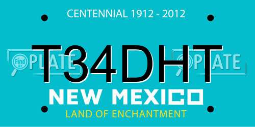 T34DHT New Mexico License Plate