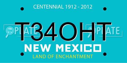 T34OHT New Mexico License Plate