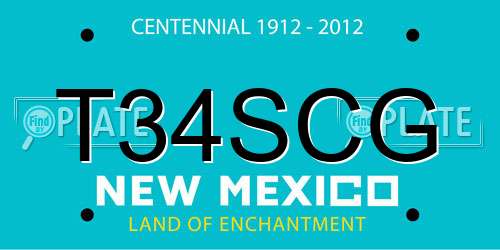T34SCG New Mexico License Plate