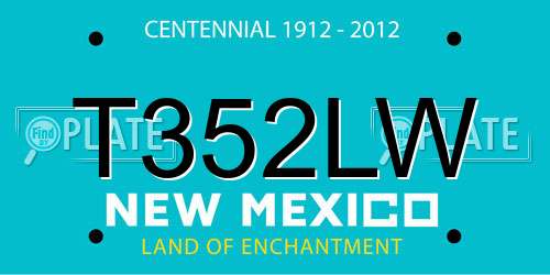 T352LW New Mexico License Plate