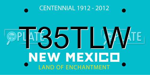 T35TLW New Mexico License Plate