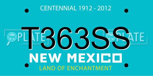 T363SS New Mexico License Plate