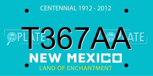T367AA New Mexico License Plate