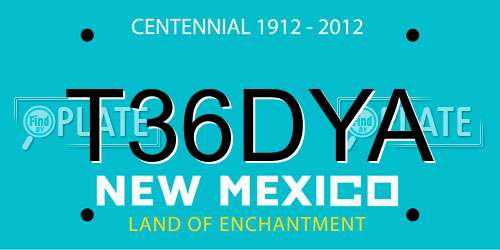 T36DYA New Mexico License Plate