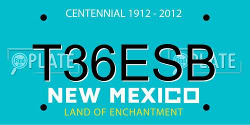 T36ESB New Mexico License Plate