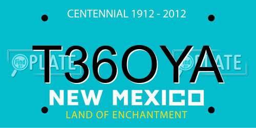 T36OYA New Mexico License Plate