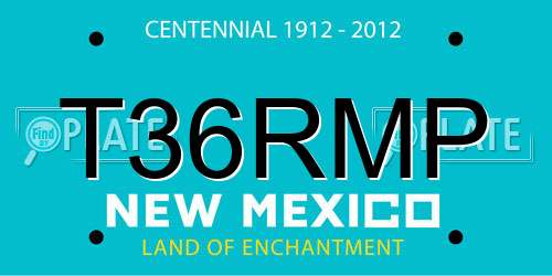 T36RMP New Mexico License Plate