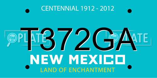 T372GA New Mexico License Plate
