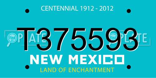 T375593 New Mexico License Plate