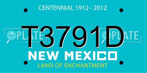 T3791D New Mexico License Plate