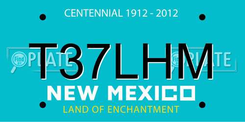 T37LHM New Mexico License Plate