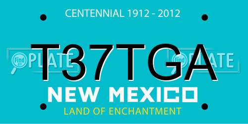 T37TGA New Mexico License Plate