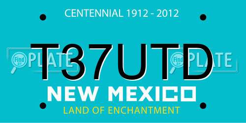 T37UTD New Mexico License Plate