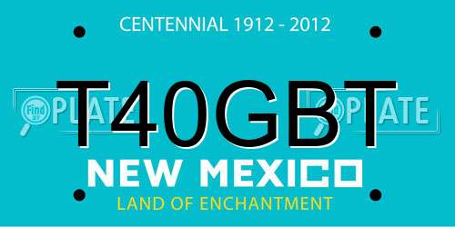 T40GBT New Mexico License Plate