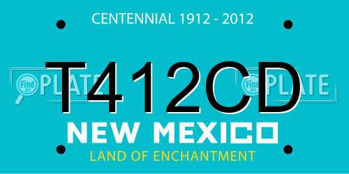 T412CD New Mexico License Plate