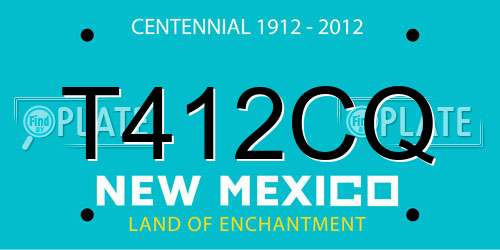 T412CQ New Mexico License Plate