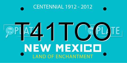 T41TCO New Mexico License Plate