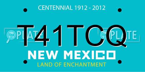 T41TCQ New Mexico License Plate