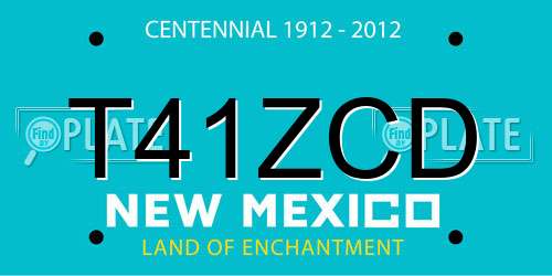 T41ZCD New Mexico License Plate