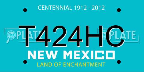 T424HC New Mexico License Plate
