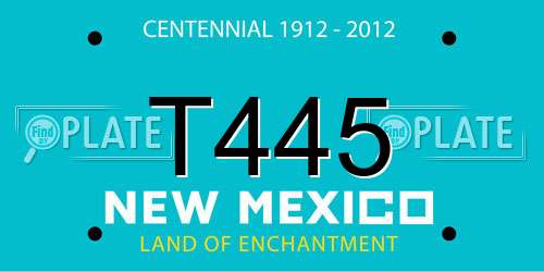 T445 New Mexico License Plate
