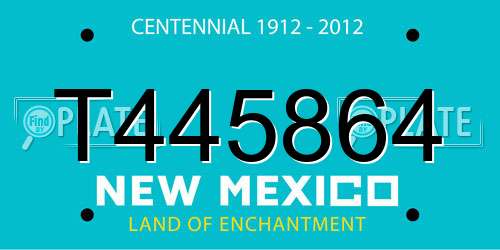 T445864 New Mexico License Plate