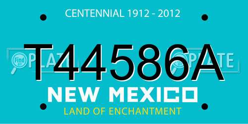 T44586A New Mexico License Plate