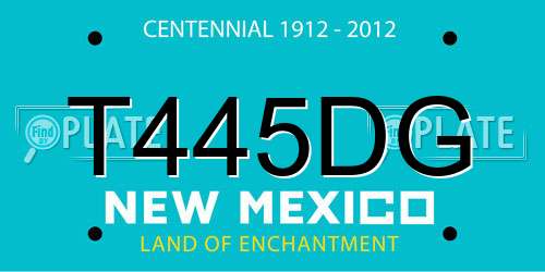 T445DG New Mexico License Plate