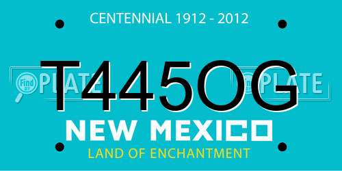 T445OG New Mexico License Plate