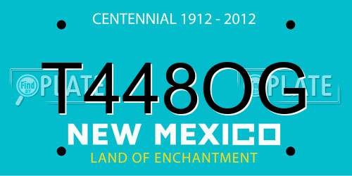 T448OG New Mexico License Plate