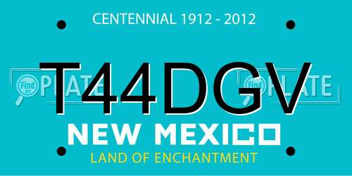 T44DGV New Mexico License Plate