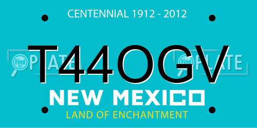T44OGV New Mexico License Plate
