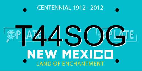 T44SOG New Mexico License Plate