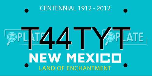 T44TYT New Mexico License Plate