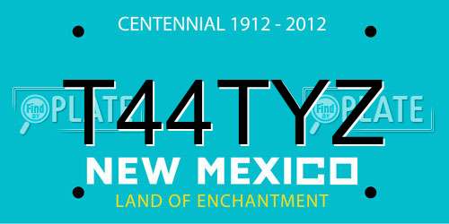 T44TYZ New Mexico License Plate