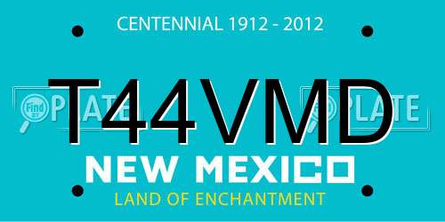 T44VMD New Mexico License Plate