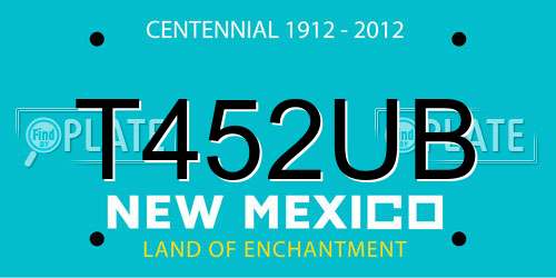 T452UB New Mexico License Plate