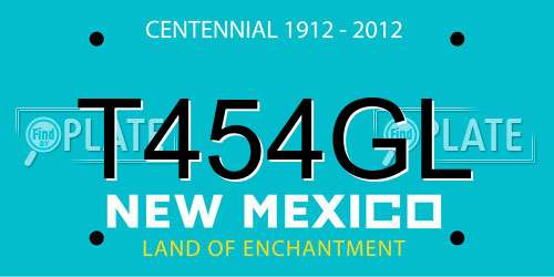 T454GL New Mexico License Plate