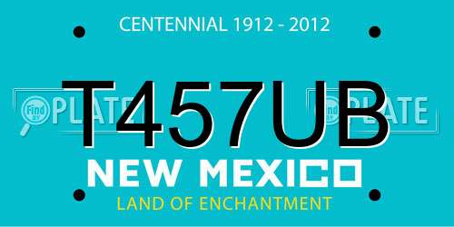 T457UB New Mexico License Plate