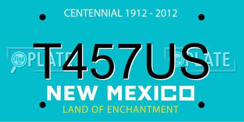 T457US New Mexico License Plate