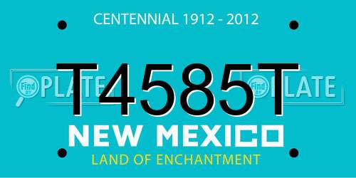 T4585T New Mexico License Plate