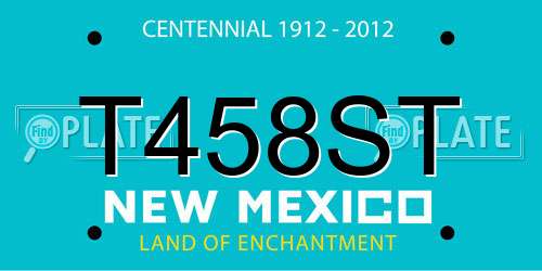 T458ST New Mexico License Plate