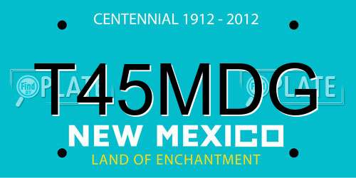 T45MDG New Mexico License Plate