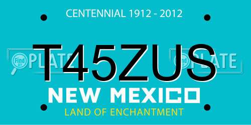 T45ZUS New Mexico License Plate