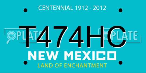 T474HC New Mexico License Plate