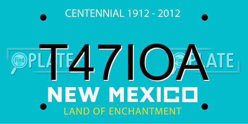 T47IOA New Mexico License Plate