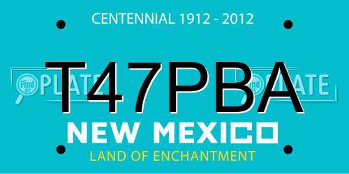 T47PBA New Mexico License Plate