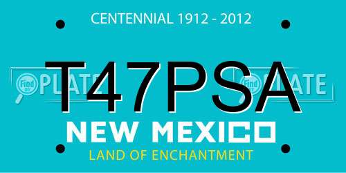 T47PSA New Mexico License Plate